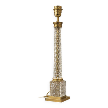 Lampe vintage en cristal et laiton