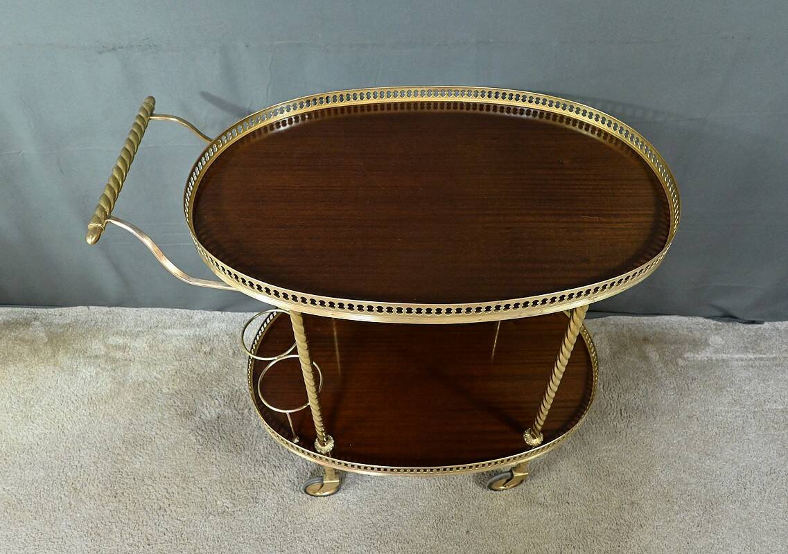 Brass Rolling Serving Cart - 1960