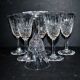 Set of 6 tarn white wine glasses 13.8 cm in diamond cut crystal from saint-louis