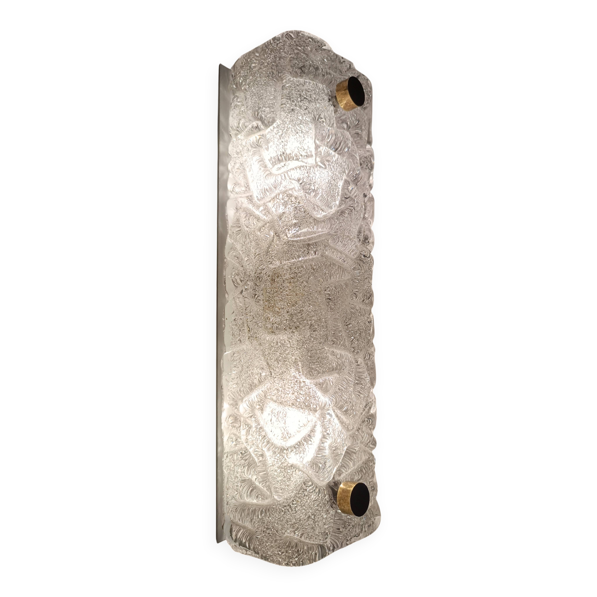 Ice Glass wall light by Carl Fagerlund for Orrefors 1960s