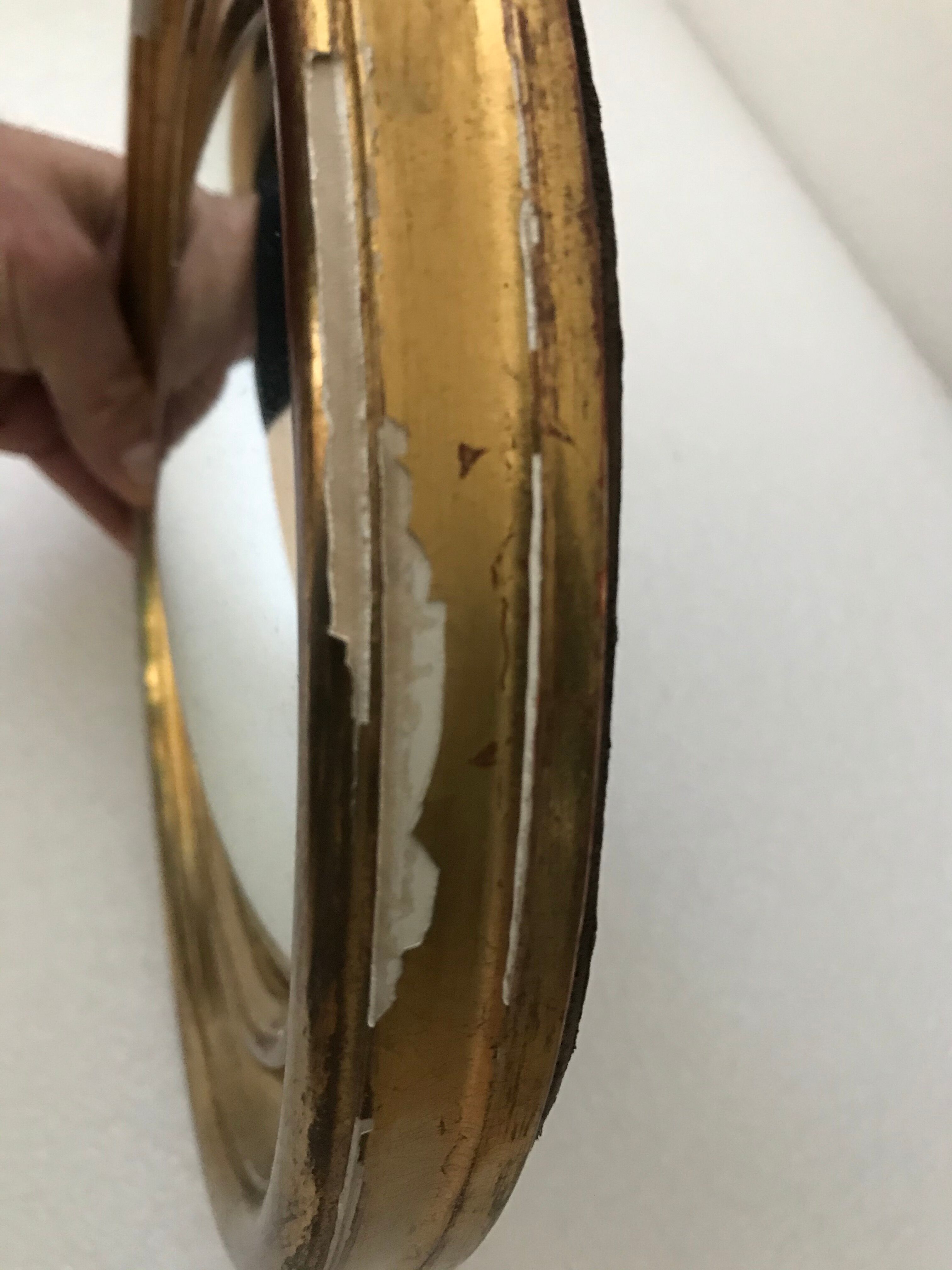 Old golden witch mirror - 26cm