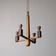 Danish hanging wooden candelabra, Art Deco style, 1970s