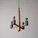 Danish hanging wooden candelabra, Art Deco style, 1970s