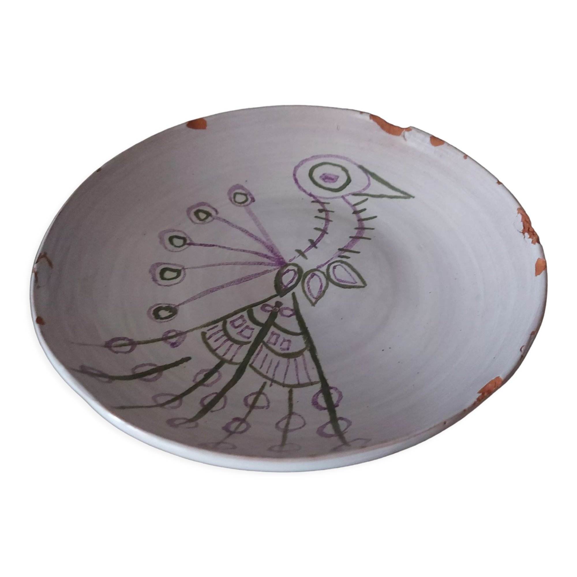 Ceramic dish decor bird