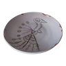 Plat en ceramique decor oiseau