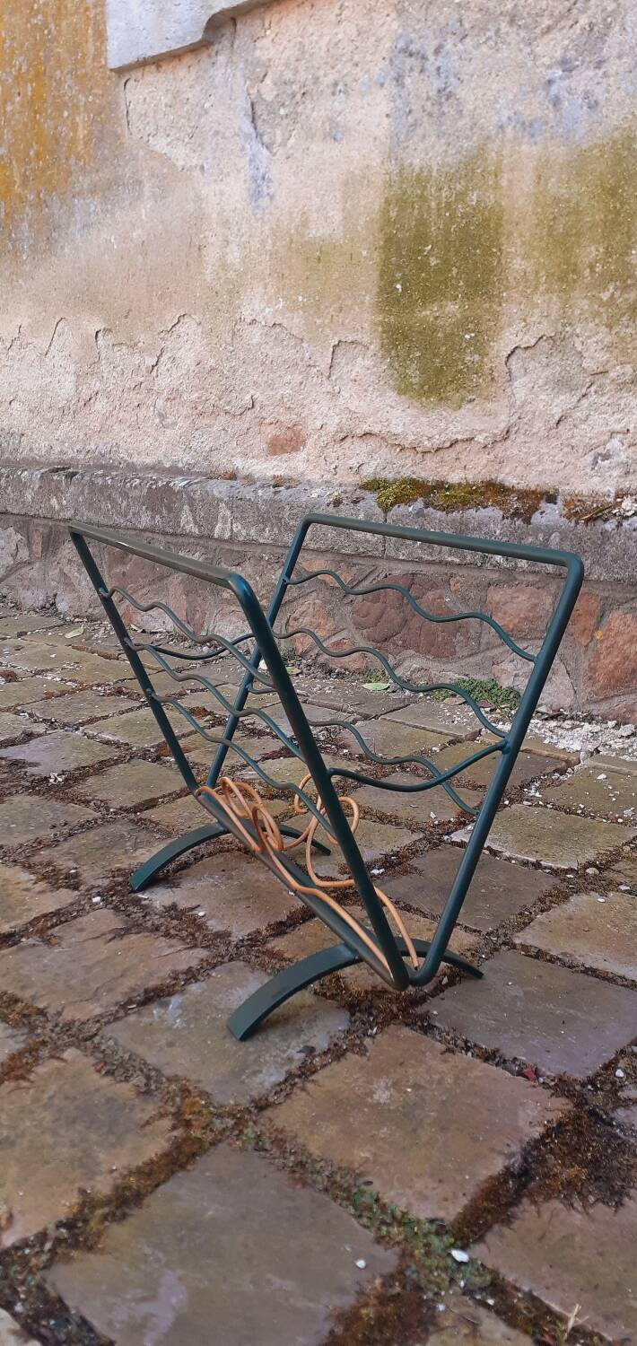 Wrought iron magazine rack from the 1950s