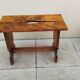 Large vintage solid wood brutalist farmhouse stool