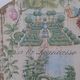 Ancient decorative panel in carved wood on the art of gardens in europe