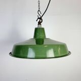 Industrial Green Enamel Factory Pendant Lamp, 1960s