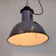 Industrial Grey Enamel Bauhaus Pendant Lamp, 1930s