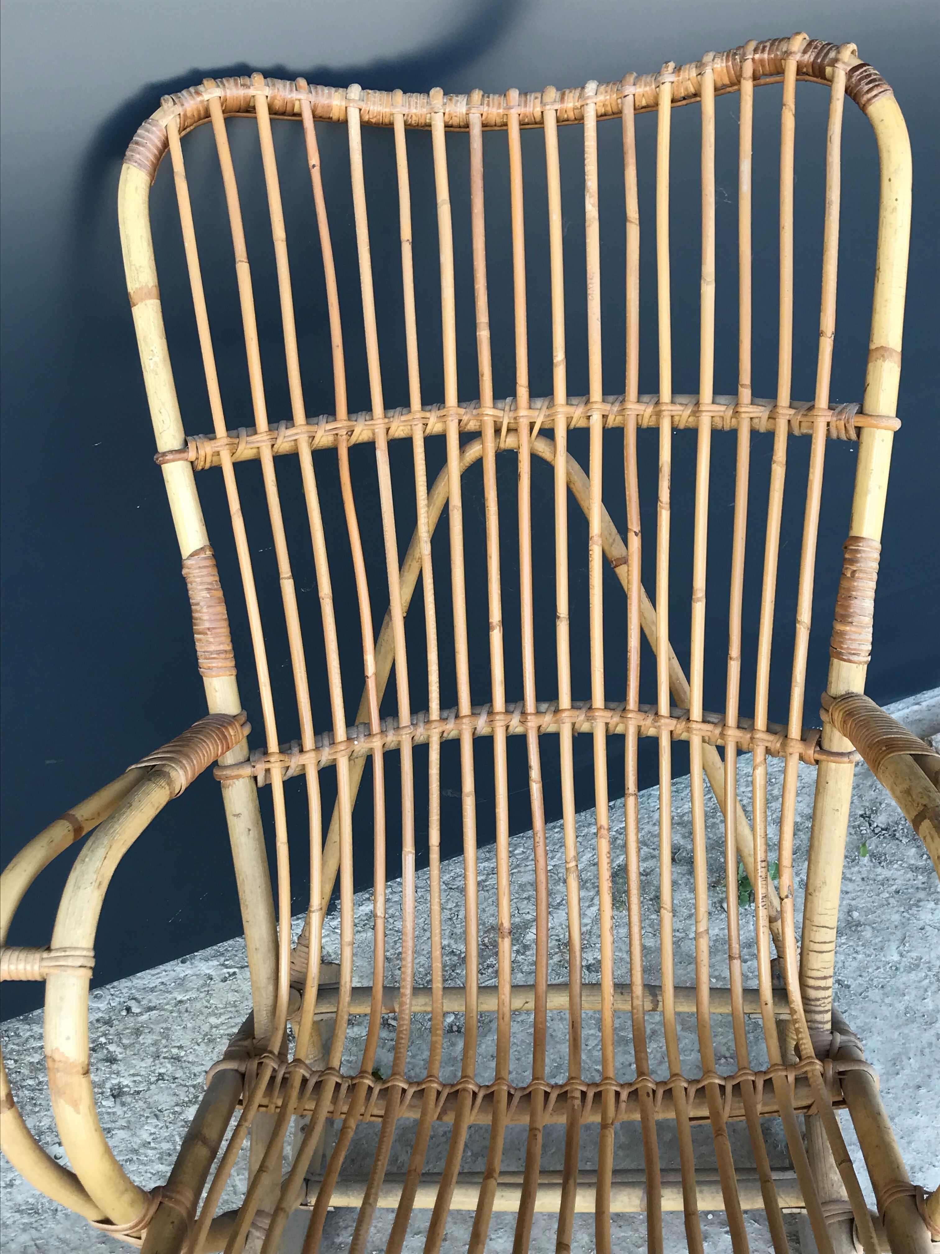 Rattan rocking-chair