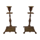 Pair of old candlesticks in bronze