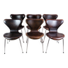 Ensemble de 6 sept chaises, 3107, Arne Jacobsen, Fritz Hansen