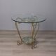 Vintage 1950s golden brass and glass coffee table Italian design