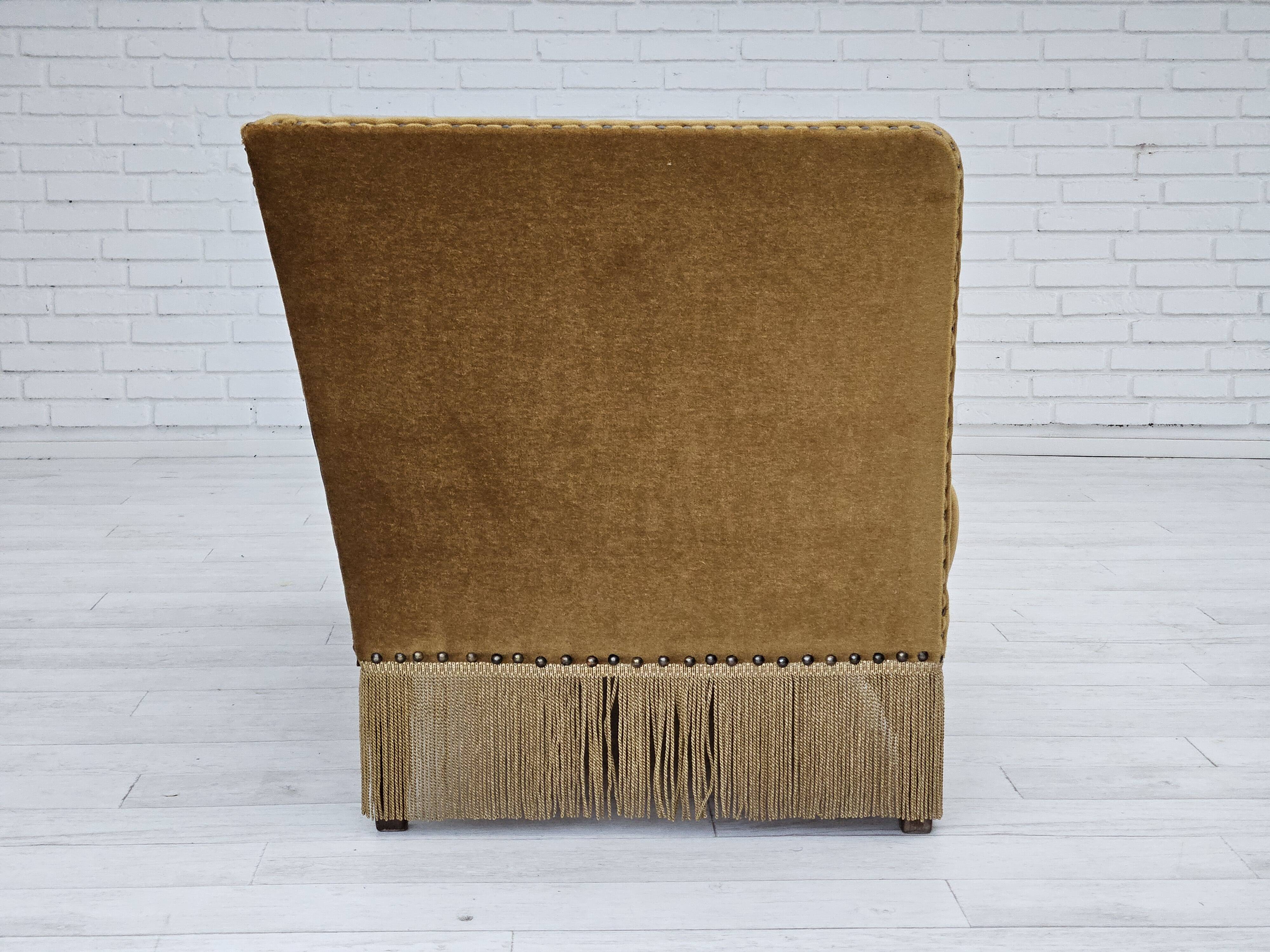 1960s, Danish 2 seater sofa, furniture velour, original condition.