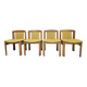 4 chaises en tissu et bois, 1970