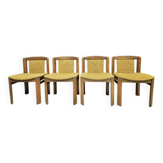 4 chaises en tissu et bois, 1970