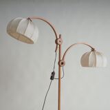 Teak floor lamp with 2 lampshades by Domus