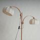 Teak floor lamp with 2 lampshades by Domus