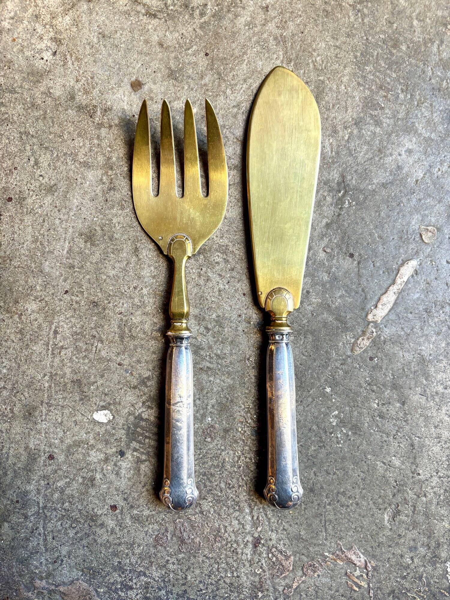 Silver and vermeil serving cutlery