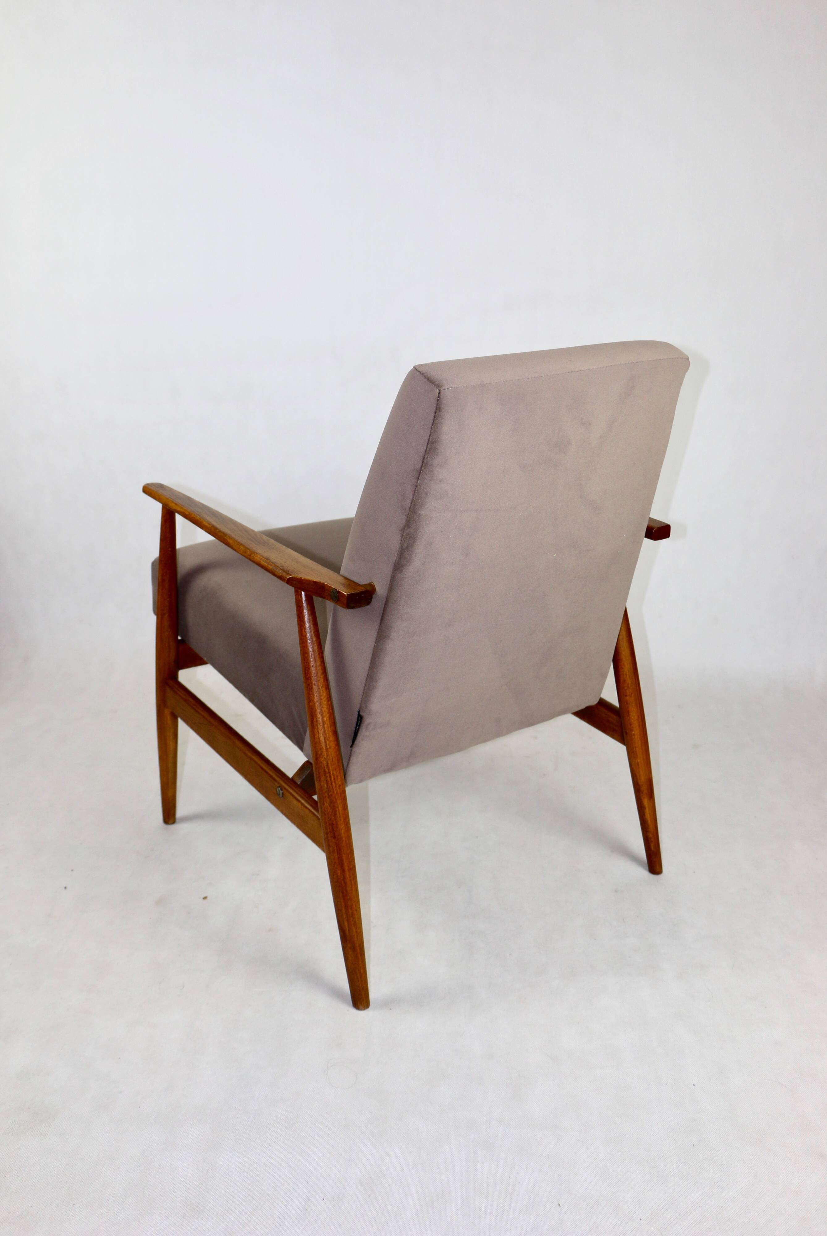 Lis armchair, 1970s, light chocolate brown velvet Jade