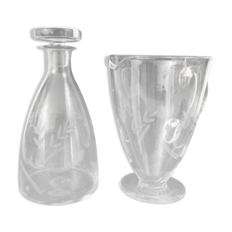 Glass decanter and pitcher 50s