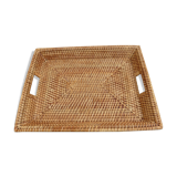 Tray with handles rattan