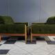 Set of 2 green relax chairs 1960s