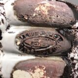 Triple candlestick Fat Lava signed Marius Giuge rare vintage Vallauris