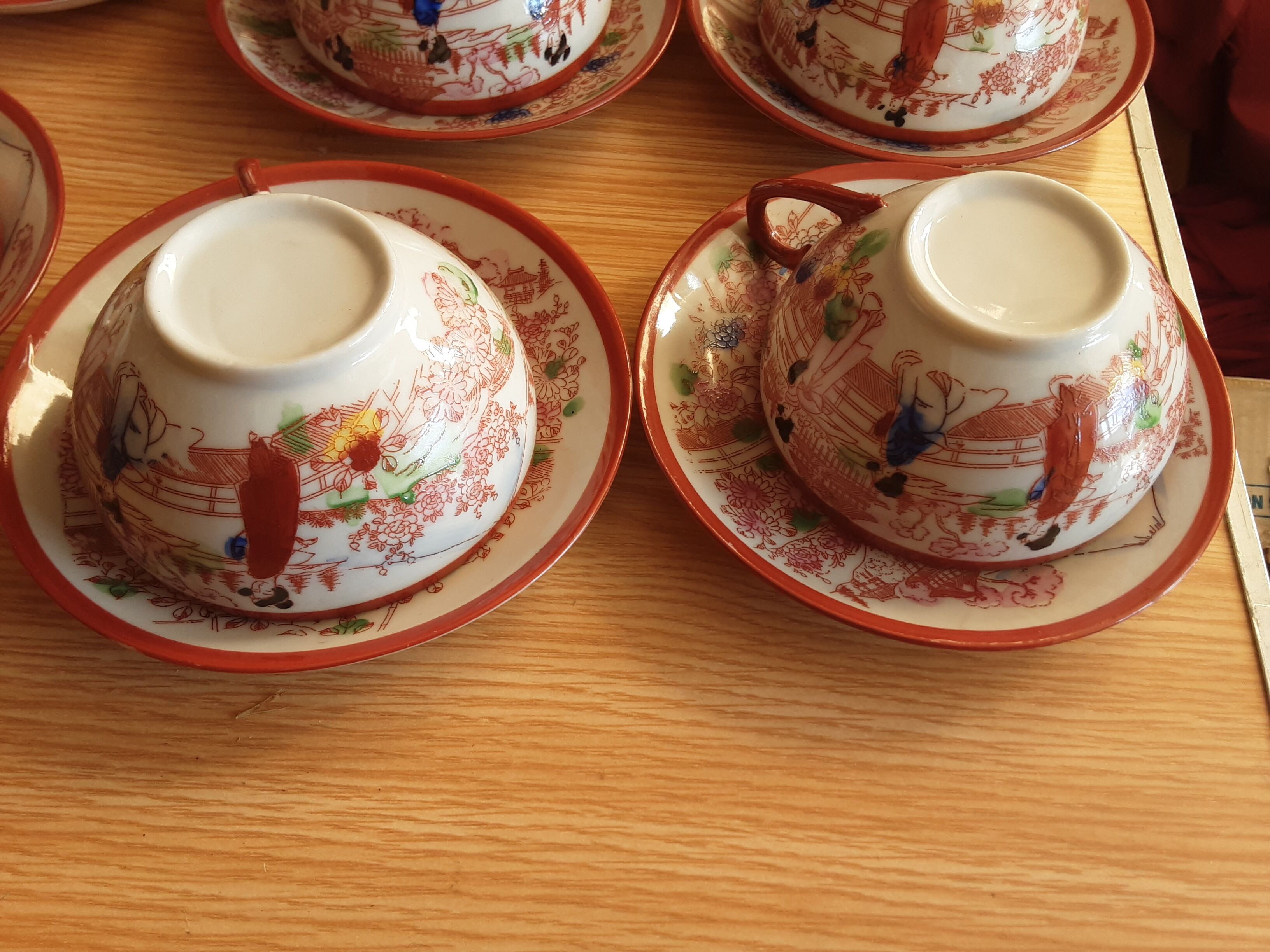 8 cups and under cups asian porcelain geisha