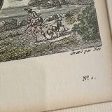 Old painting city of Grenoble APDR drawing Le May