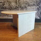 Travertine moon coffee table