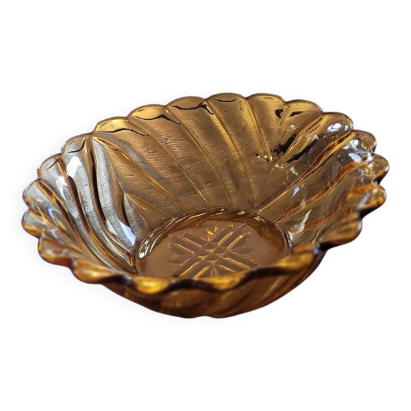 Saladier verre ambré 70's