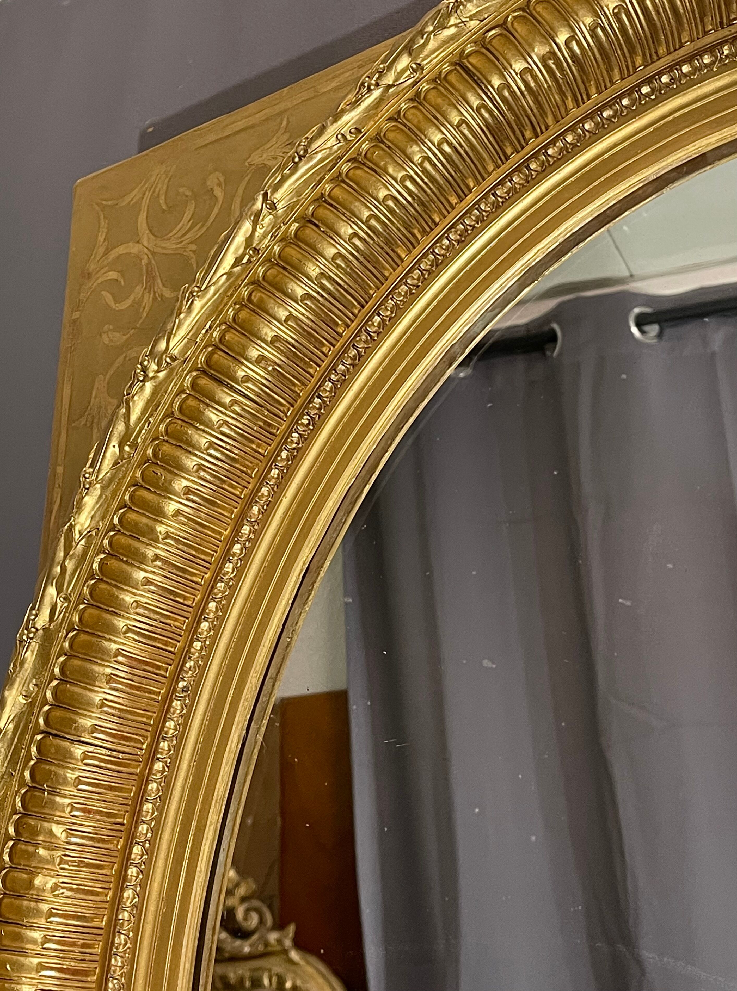Miroir h88 x76 cm époque napoléon iii doute feuille d’or bon état