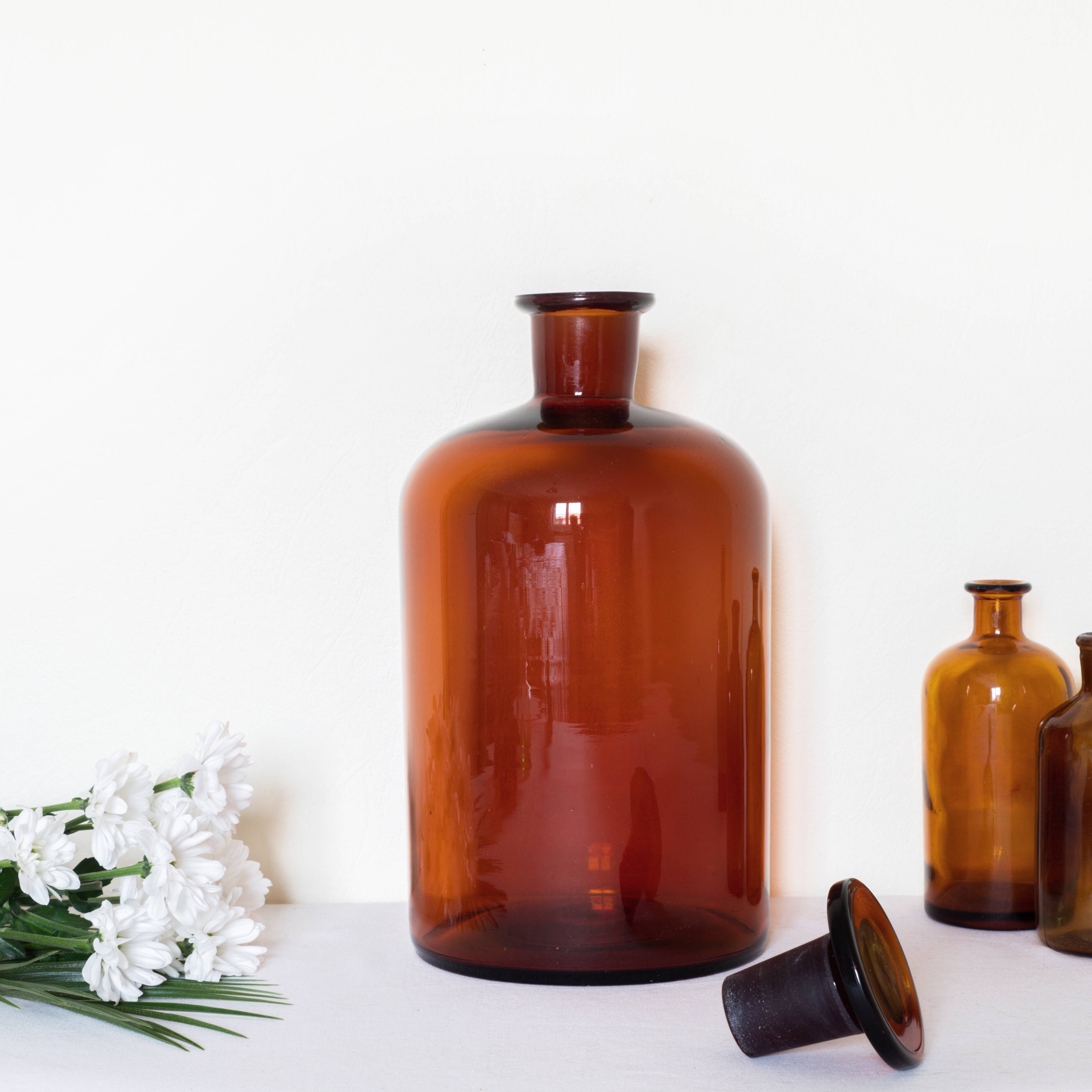 Amber apothecary bottle