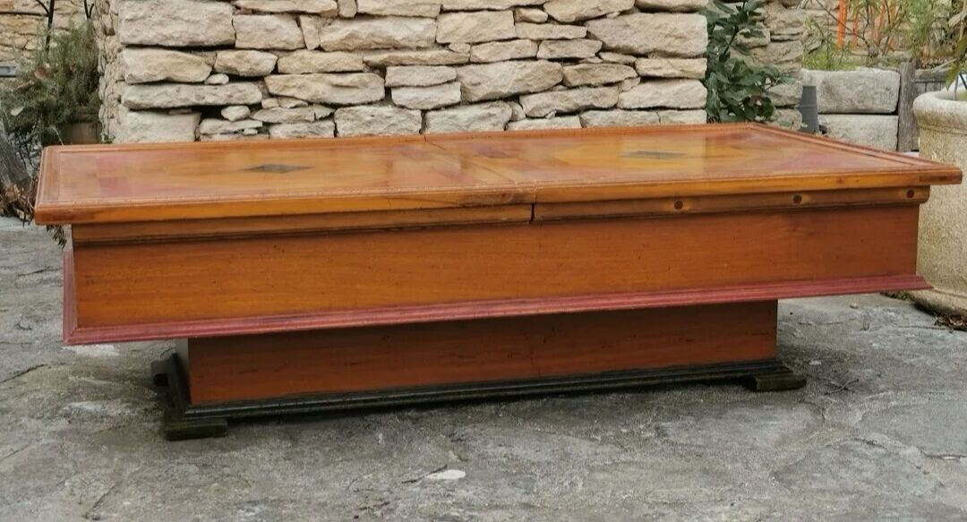 Inlaid bar coffee table in numbered exotic wood