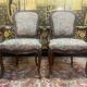 Pair of Louis XV style oak armchairs
