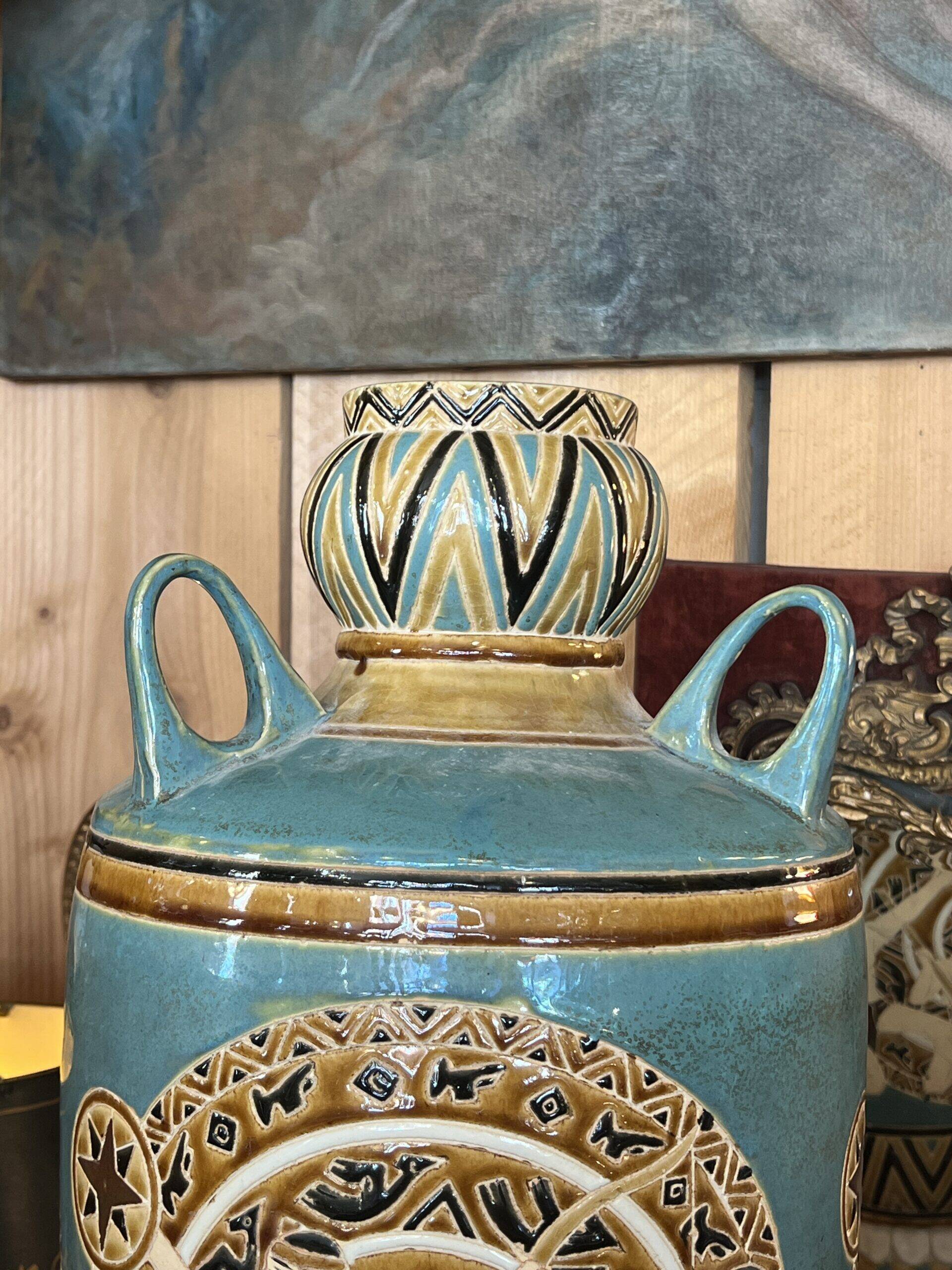 1970s ceramic floor vase, vintage decor, H 56 cm