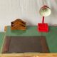 Vintage green Formica desk renovated in raw wood