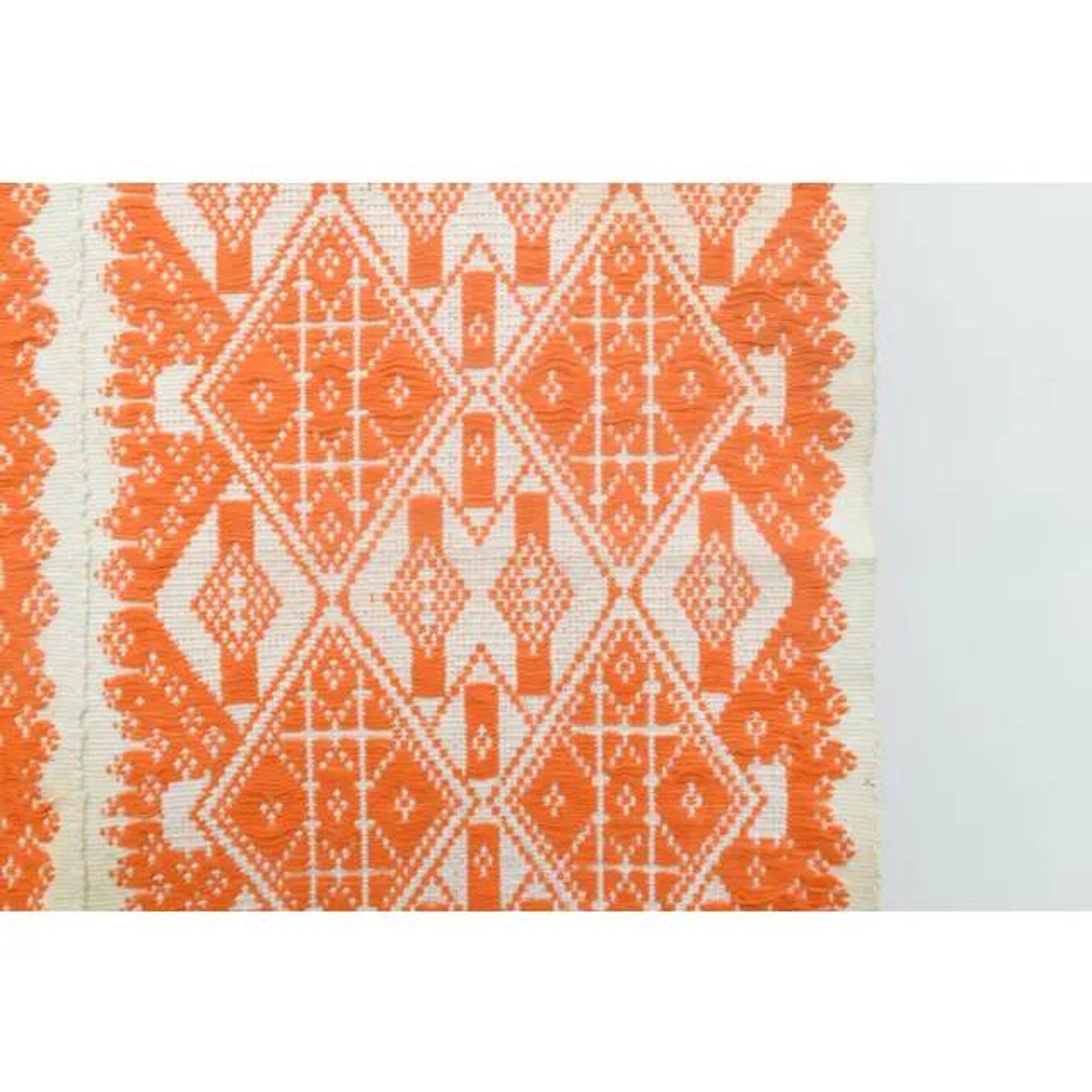 1970s Vintage Turkish Handmade Wool Cotton Orange Kilim Rug 112x180