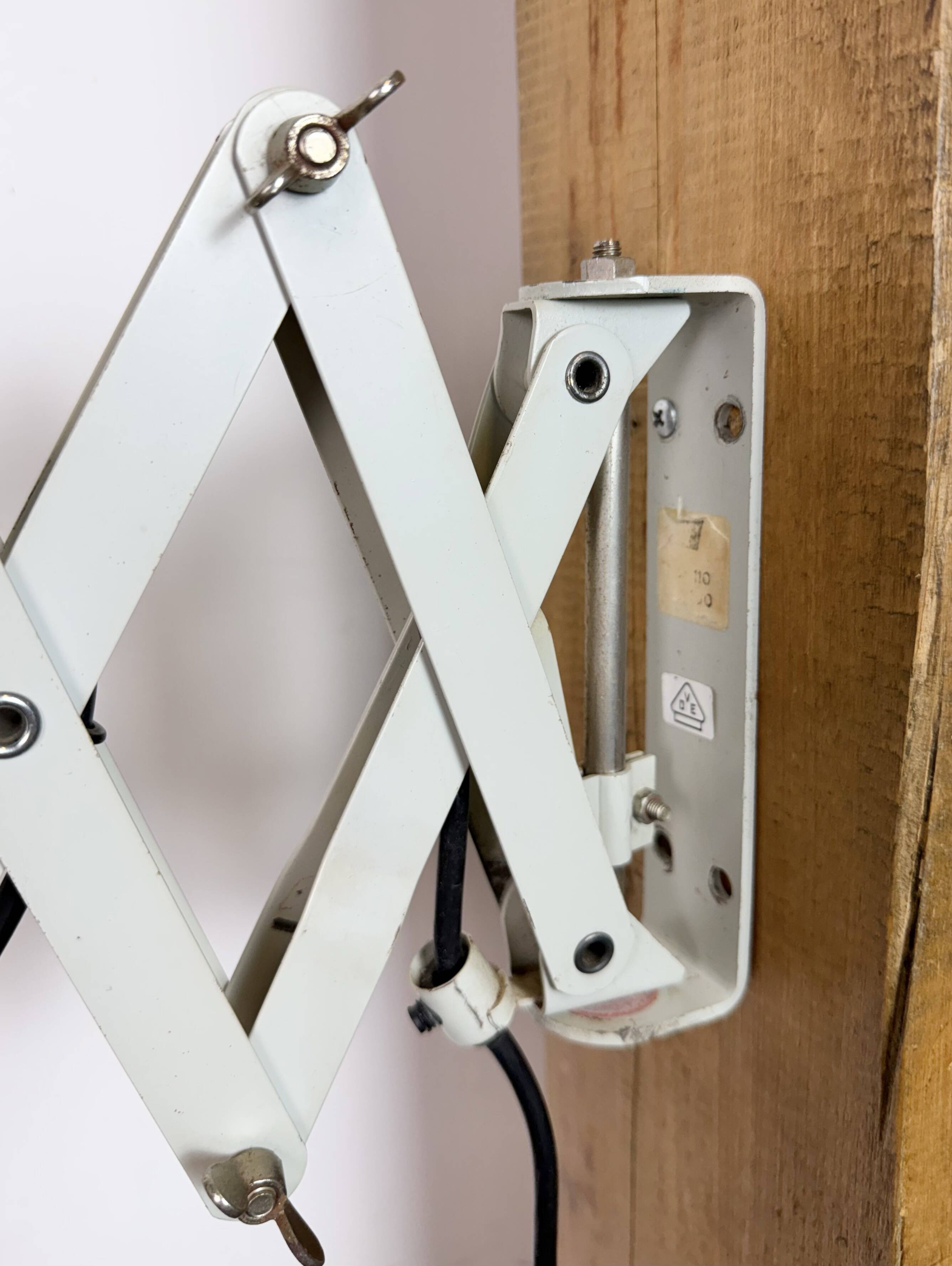 Grey German Industrial Scissor Wall Lamp from SIS, 1960s