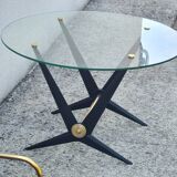 Angelo Ostuni coffee table 1950 glass and brass