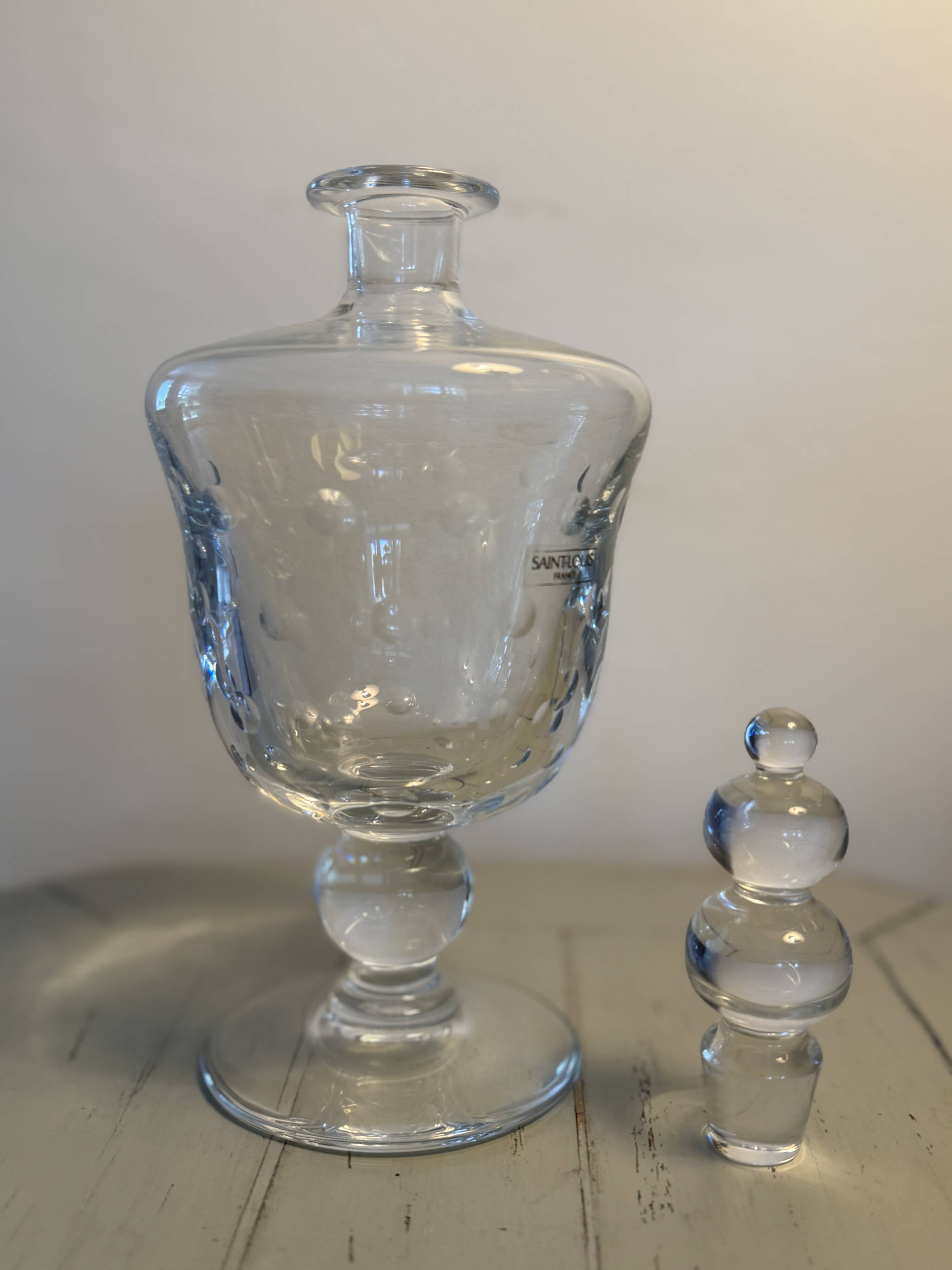 Antique crystal carafe from Saint Louis, Bubble model, 20th century.