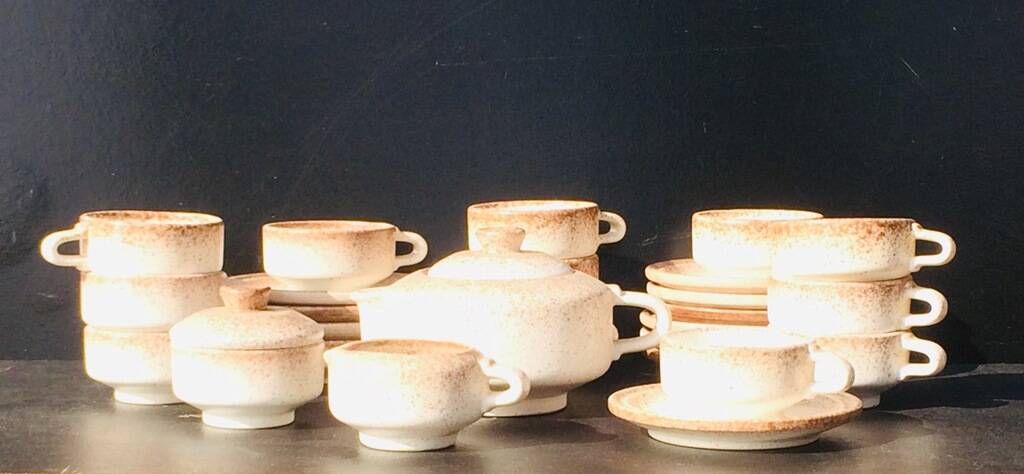 Tea service. Fat Lava. Brutalist. Vintage 60s.