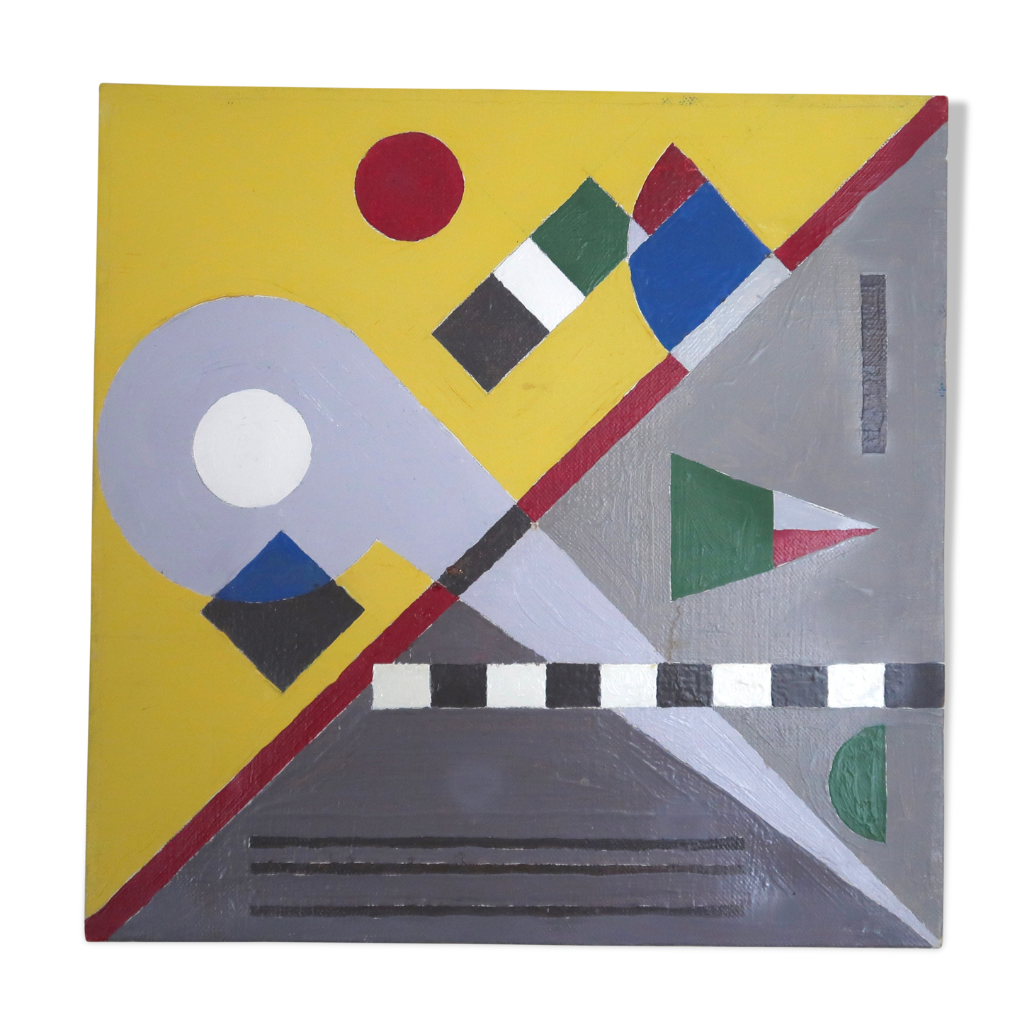 Tableau, peinture abstraite constructiviste, république tchèque