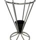 Vintage Umbrella stand chrome round black Dutch Art Deco