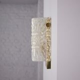Paire d’appliques cristal & laiton 1970’s