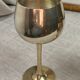 Green stemmed, brass chalices
