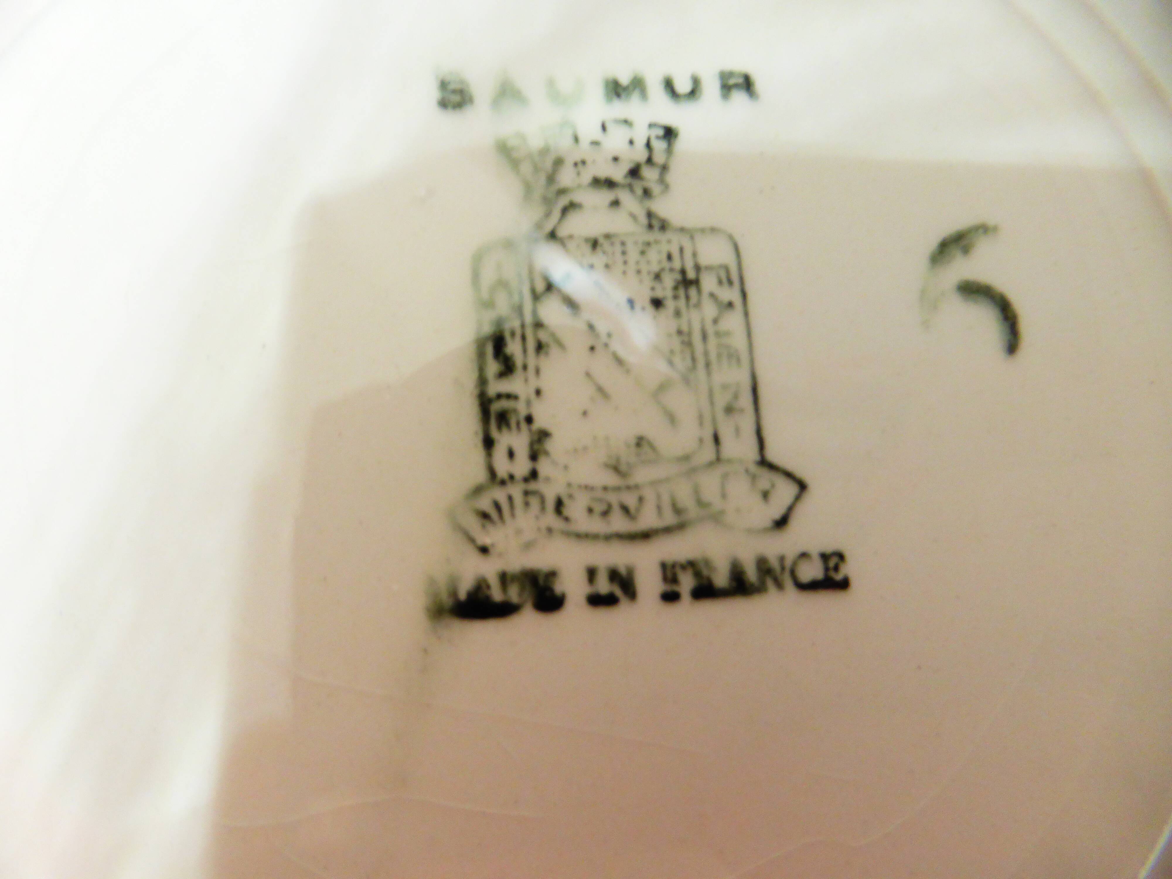 6 assiettes creuses vintage de Niderviller modèle Saumur 220512