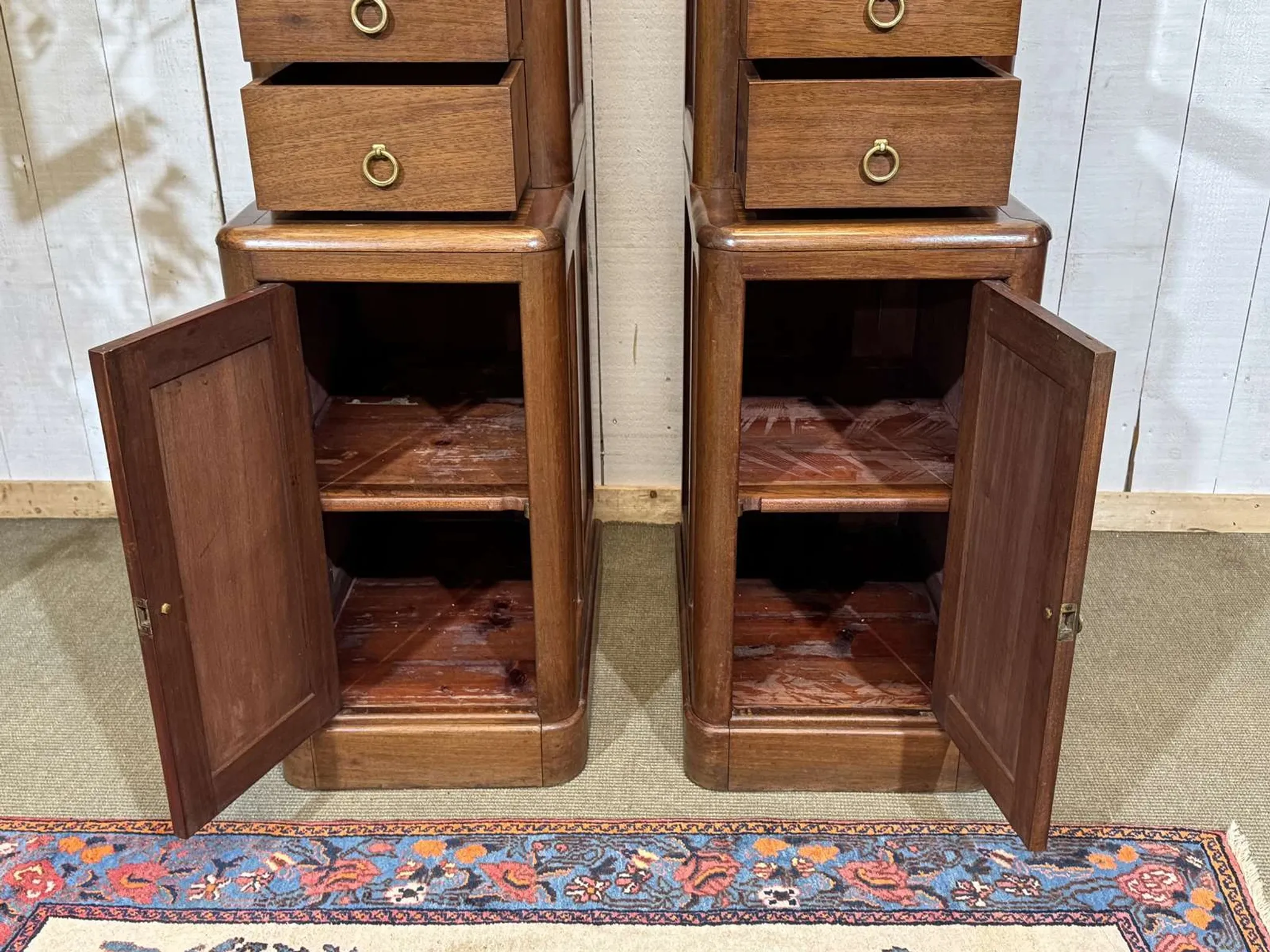 Pair of mahogany cabinets from the early 20th century.